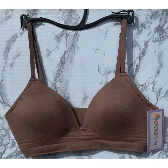Joyspun Size Small Wirefree Brown Bra With Adjustable Straps & Back Closure - Picture 1 of 4